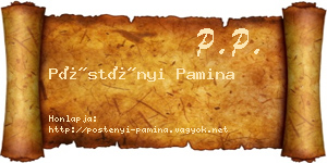 Pöstényi Pamina névjegykártya